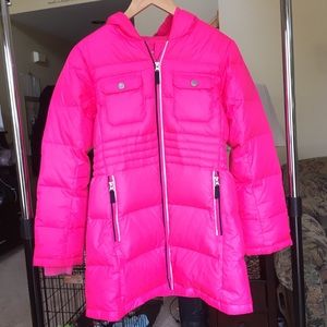 Lands End Girls Mid Length Puffer Down Jacket
